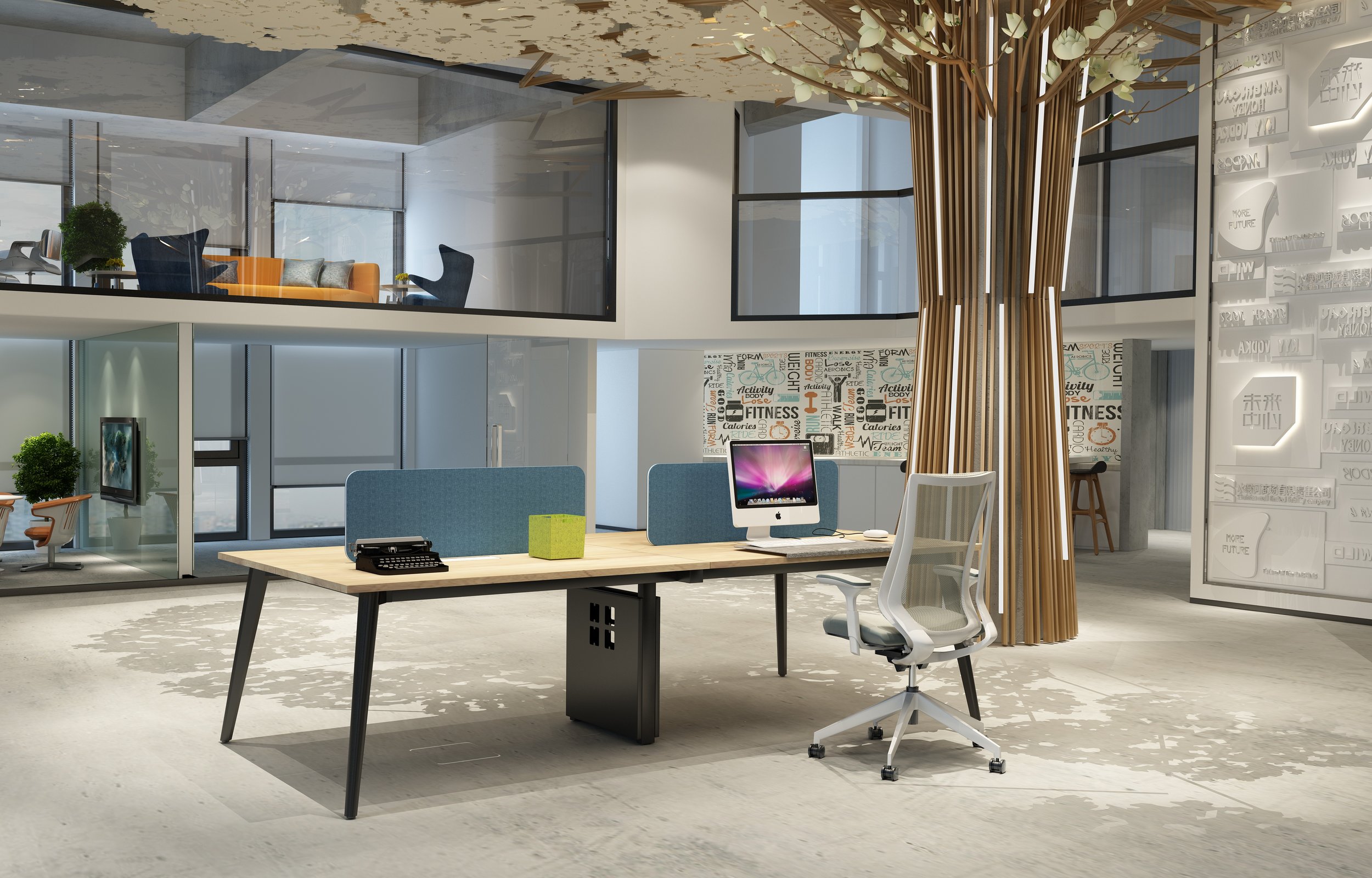 Norba four-desk workstation