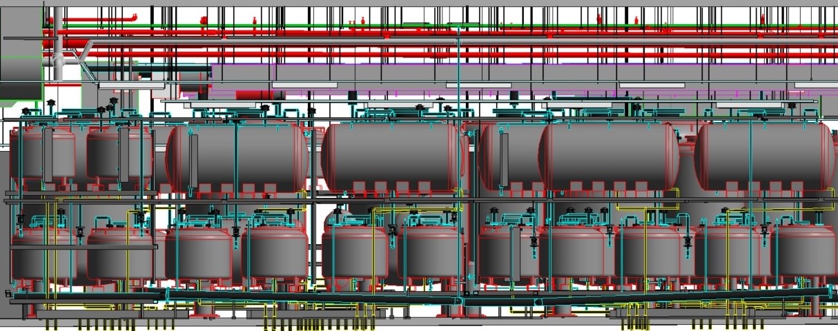 example of 3d modelling obtained from point clouds - piping and machinery network
