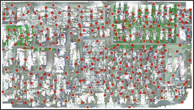 strategically placed laser scanning positions in a manufacturing plant
