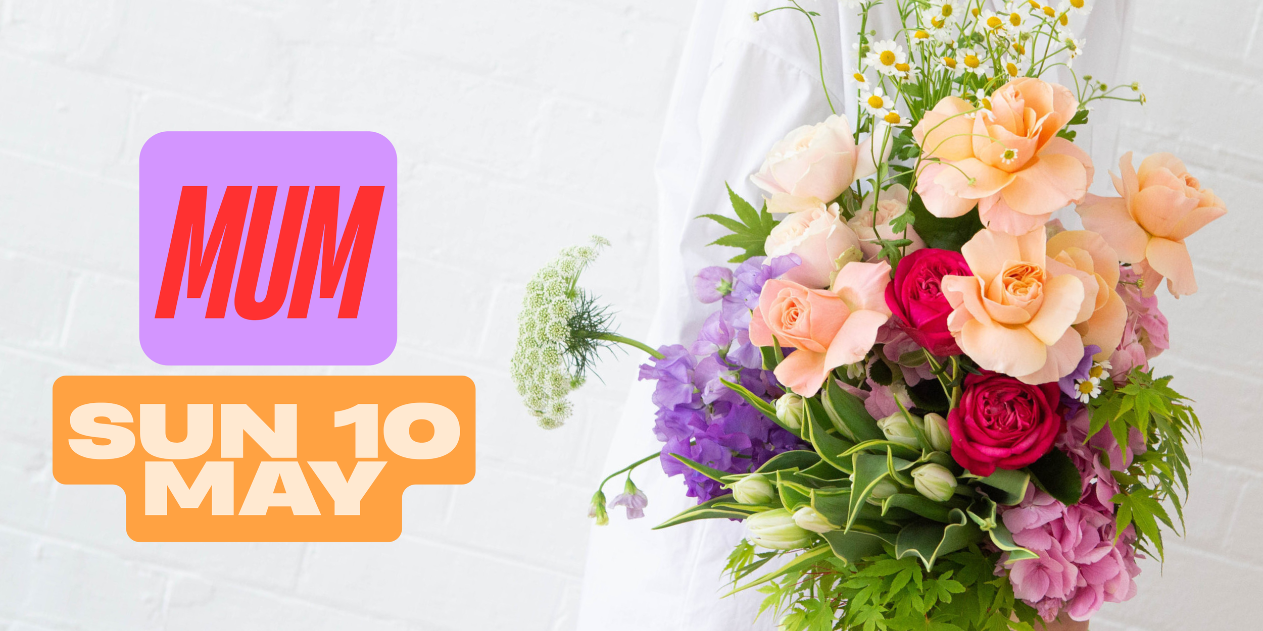 Women holding clover flowers for mother's day