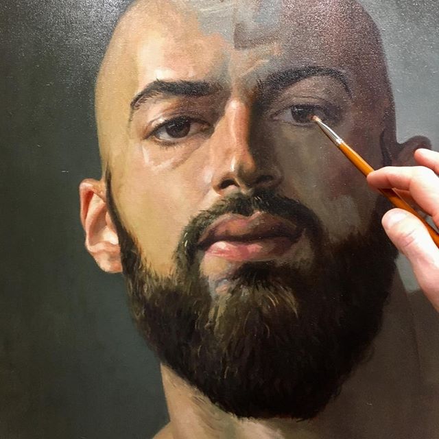 Portrait of great @son_of_greece Oil Painting on Canvas #oilpainting #portrait #realisticdrawing #portraitbycommission #figurativeart #malemodel #beard #beardedman #maleart