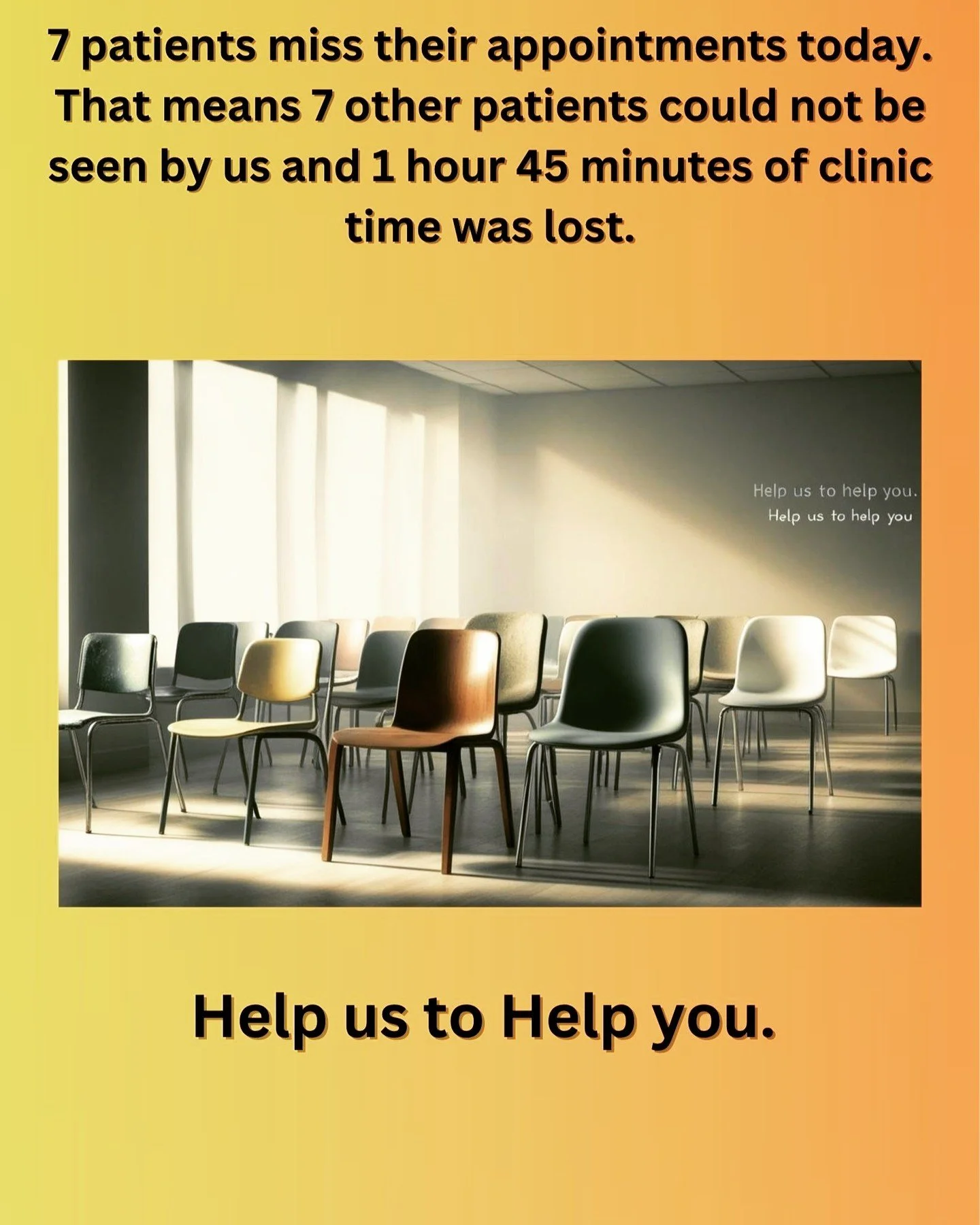 1 hour &amp; 45 minutes of lost appointment time today due to patients not arriving. :(