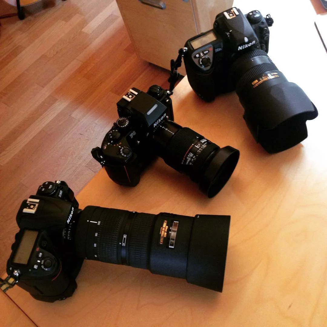 Nikon D2Xs, Nikon D300 + Nikon F4