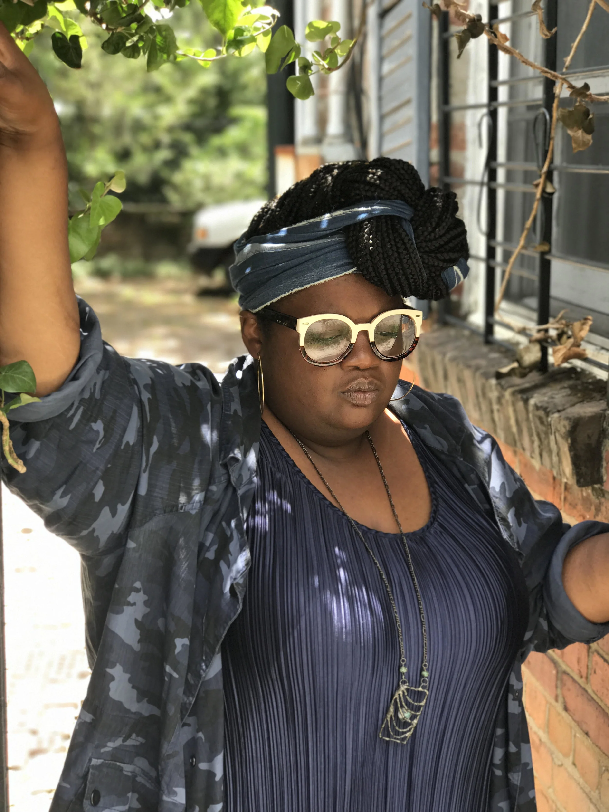 JACKET: Lane Bryant, DRESS: H&M, NECKLACE: Bayou Glass Arts