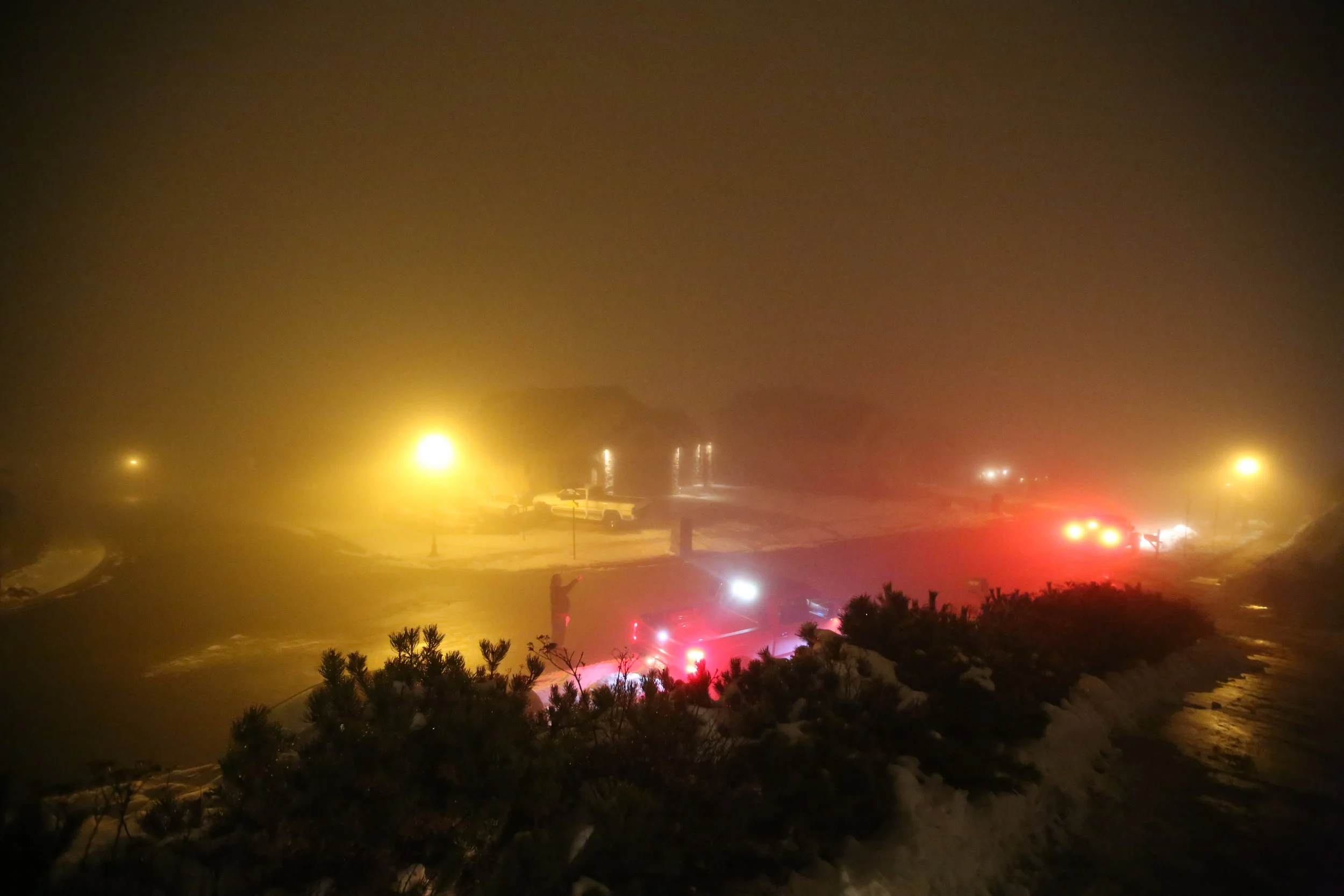 A thick blanket of fog covered the valley. 
