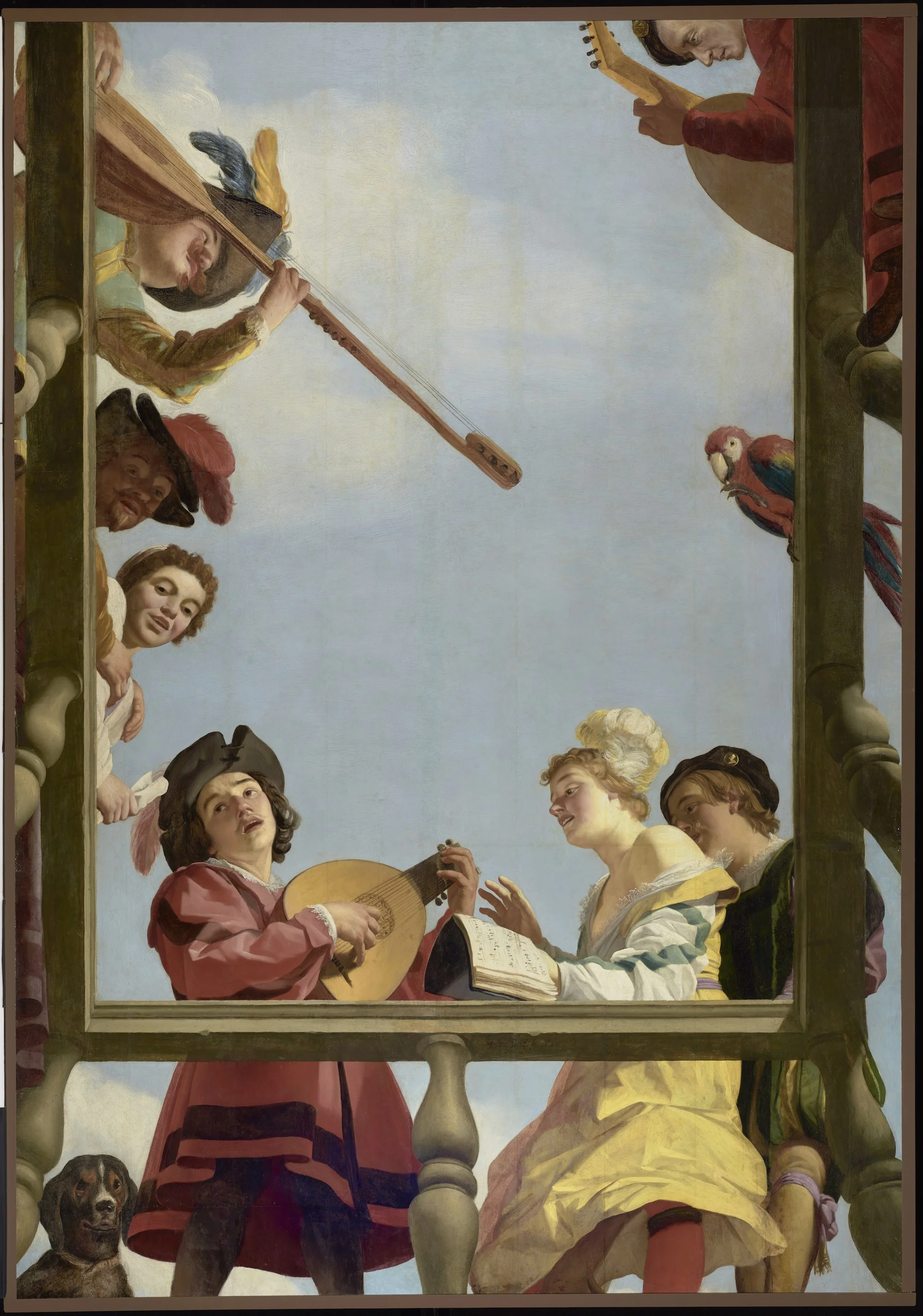 Bach, Britten, Bernstein: A musical group on a balcony