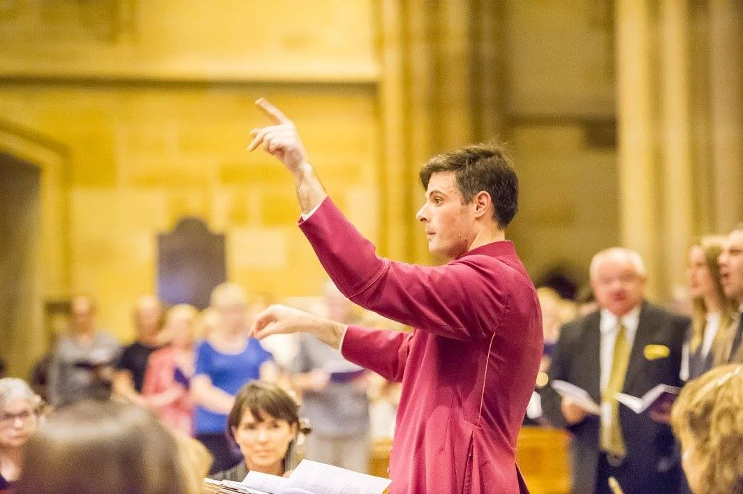 Thomas Wilson conducting in St Mary’s Cathedral, Sydney