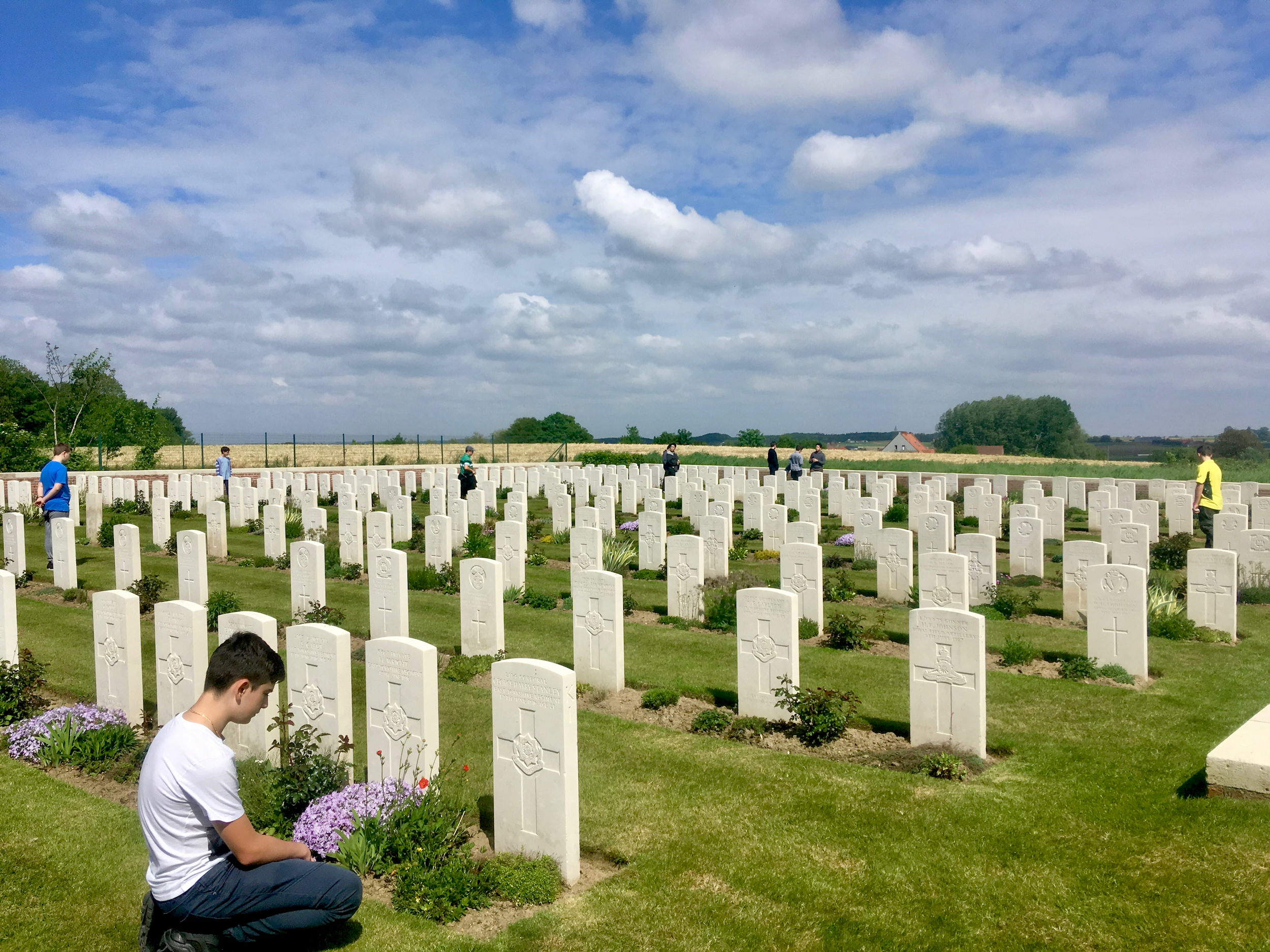 Antonio and others from Saint Mary’s Cathedral Choir at Polygon Wood Cemetery.