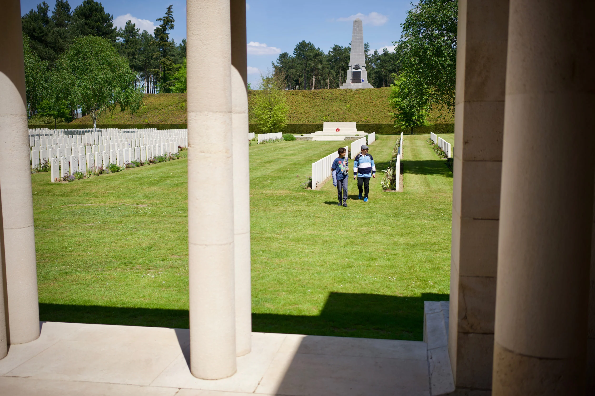 Samuel and Noah at Polygon Wood Cemetery.