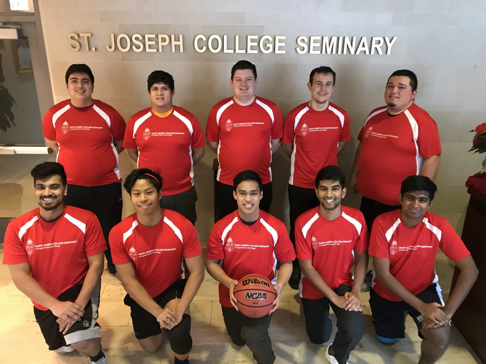 Pictured above: the St. Joseph College Seminary basketball team