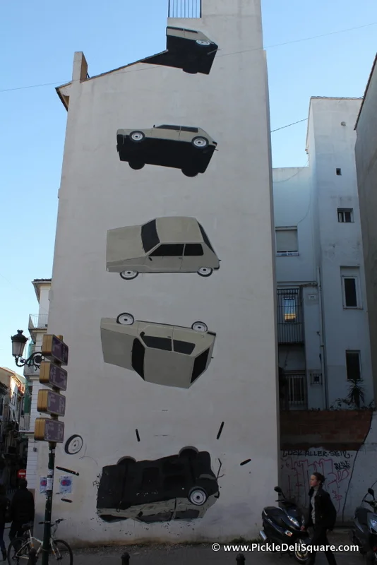Wall Art: Car Descending a Building