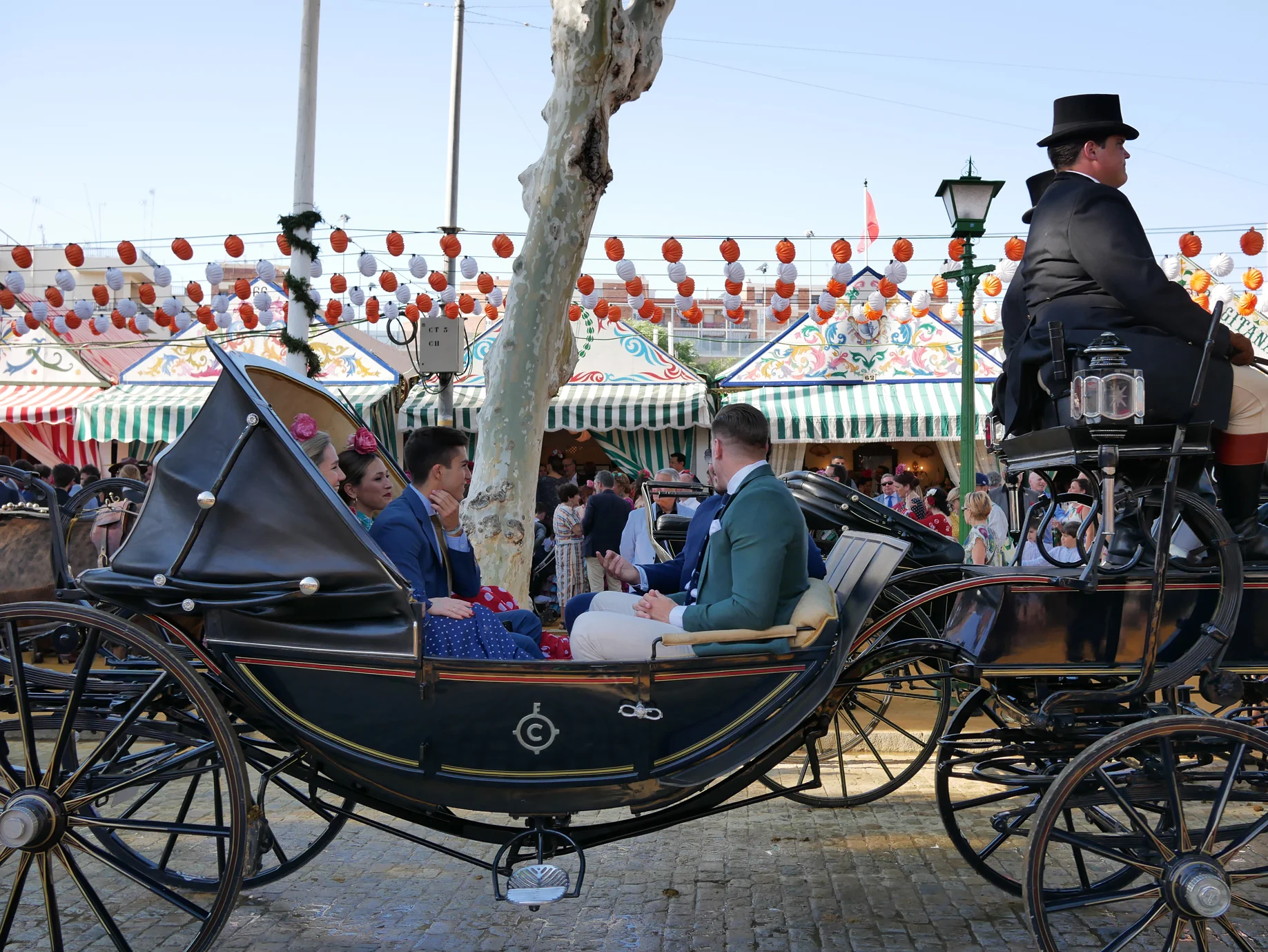 The fairgrounds themselves are filled with carriages. I thought it was great that this is really a living tradition - young people take part just as enthusiastically as older folk.