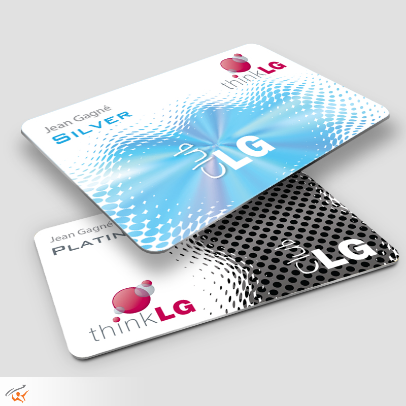 ThinkLG logo and LG club cards
