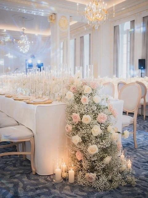 Rows of elegant white and blush table flowers, lots of soft candlelight and the prettiest florals to decorate the cake table and grand piano stage. What a dream reception space to bring to life with @aflairtorememberevent.
⠀⠀⠀⠀⠀⠀⠀⠀⠀
Planner and Conce