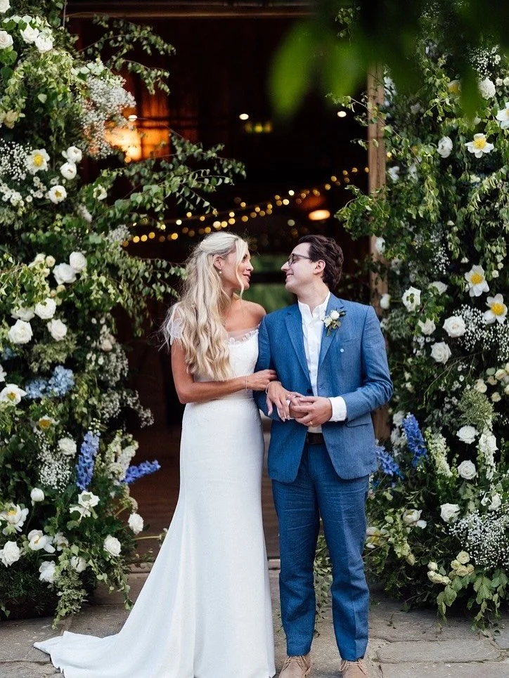 Scale is so important when we start thinking about your wedding flowers. For example, if you&rsquo;ve got large doors that you want decorated then we&rsquo;ll need to go large with the flowers! E&amp;W trusted us to design something beautiful that wo