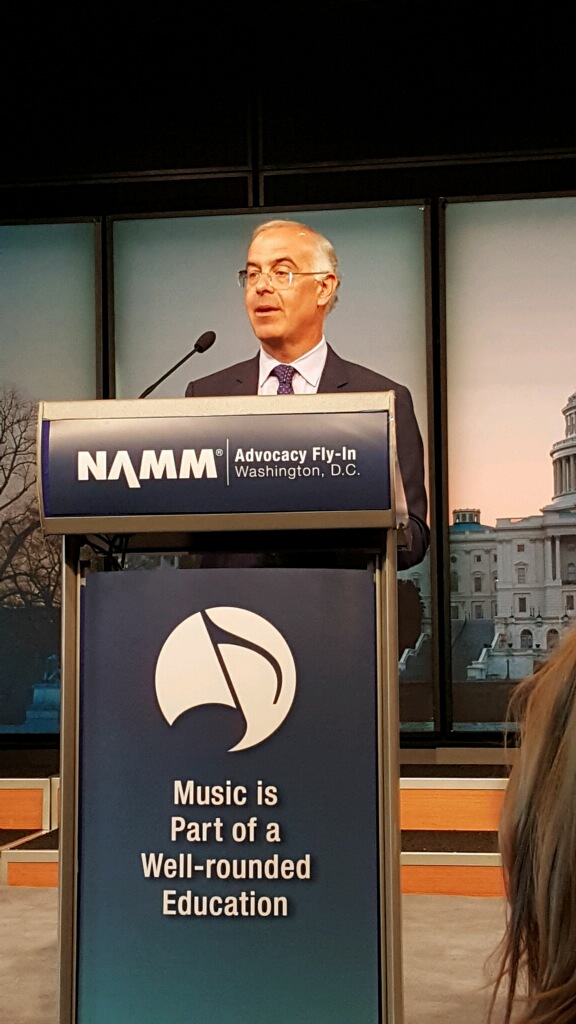 David Brooks spoke at the NAMM Fly-In Advocacy Fly-In at the Newseum. He was inspiring and amazing.