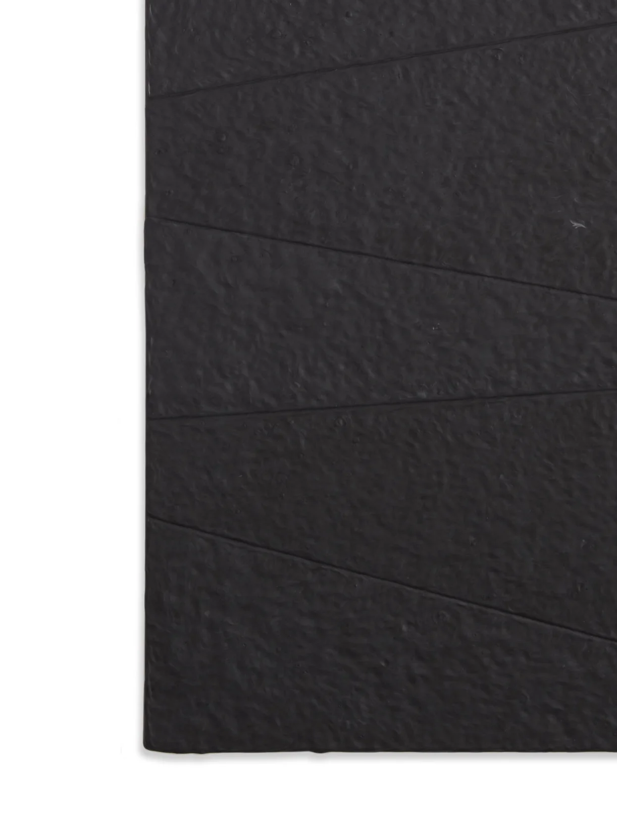 Detail shot of "Perception". There is very subtle dark gray, gray, and white directional movement within the paint.