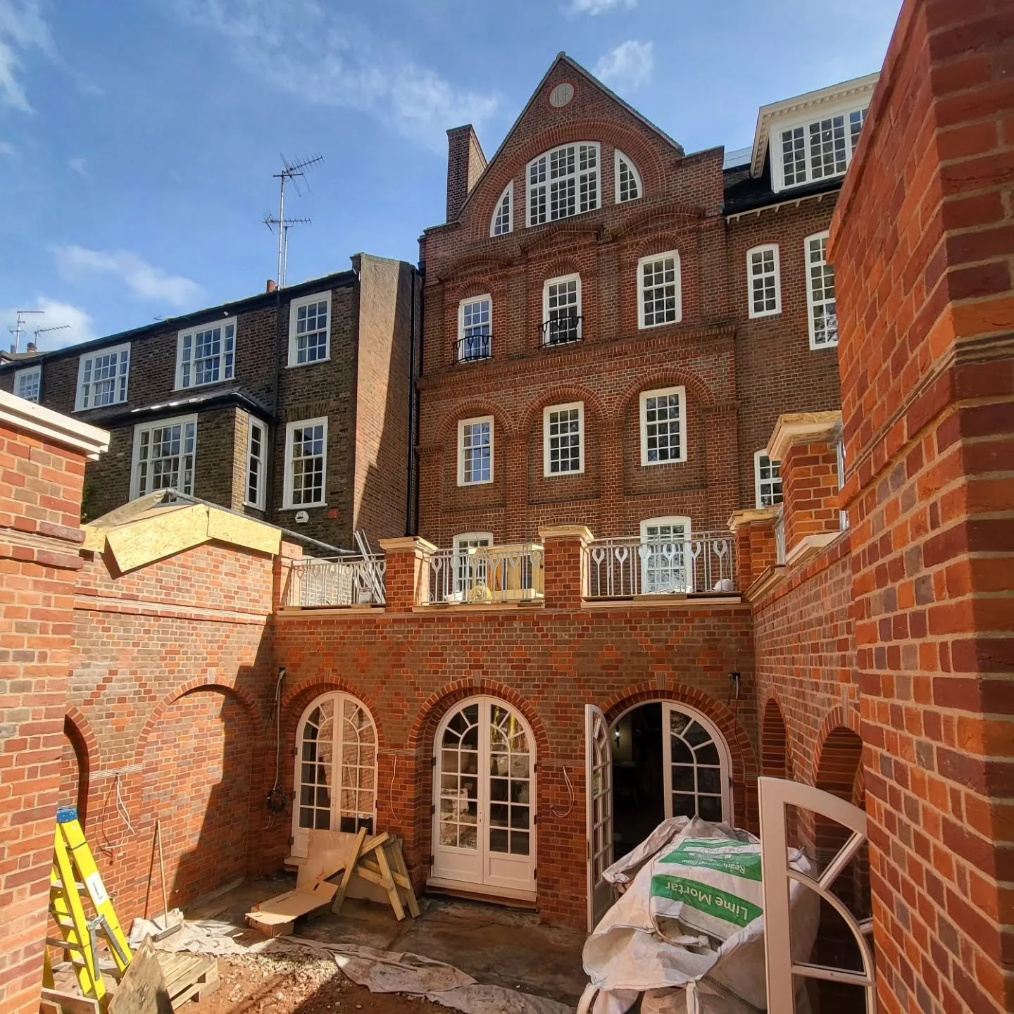 A sneak peak at a private client's Chelsea project nearing completion. From the replacement rear extension with a new basement under this Grade II listed building (strategy was key to achieve that principle), to the hand painted vaulted ceiling (top 