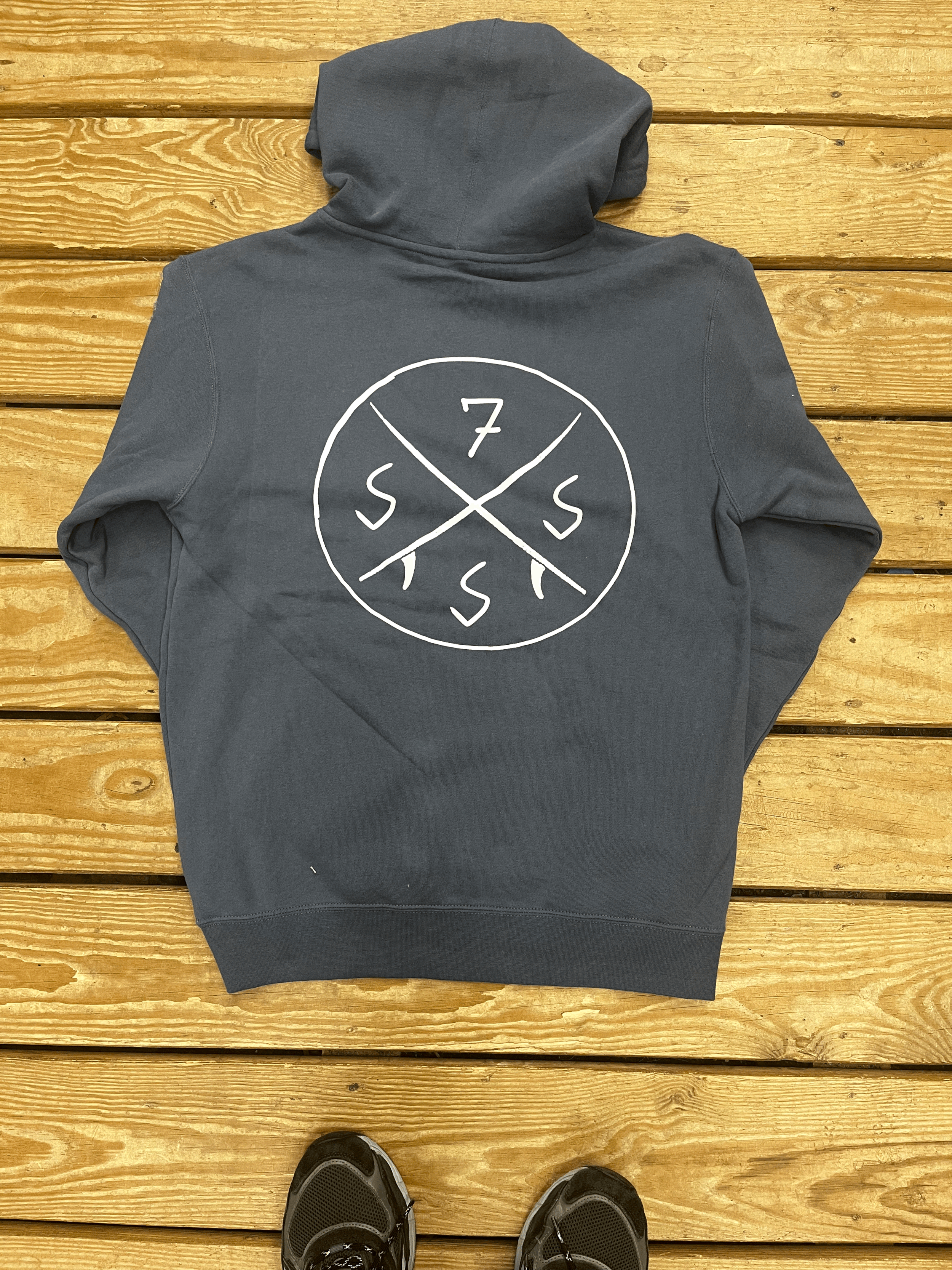 Mens Hoodie 7SSS Denim Blue