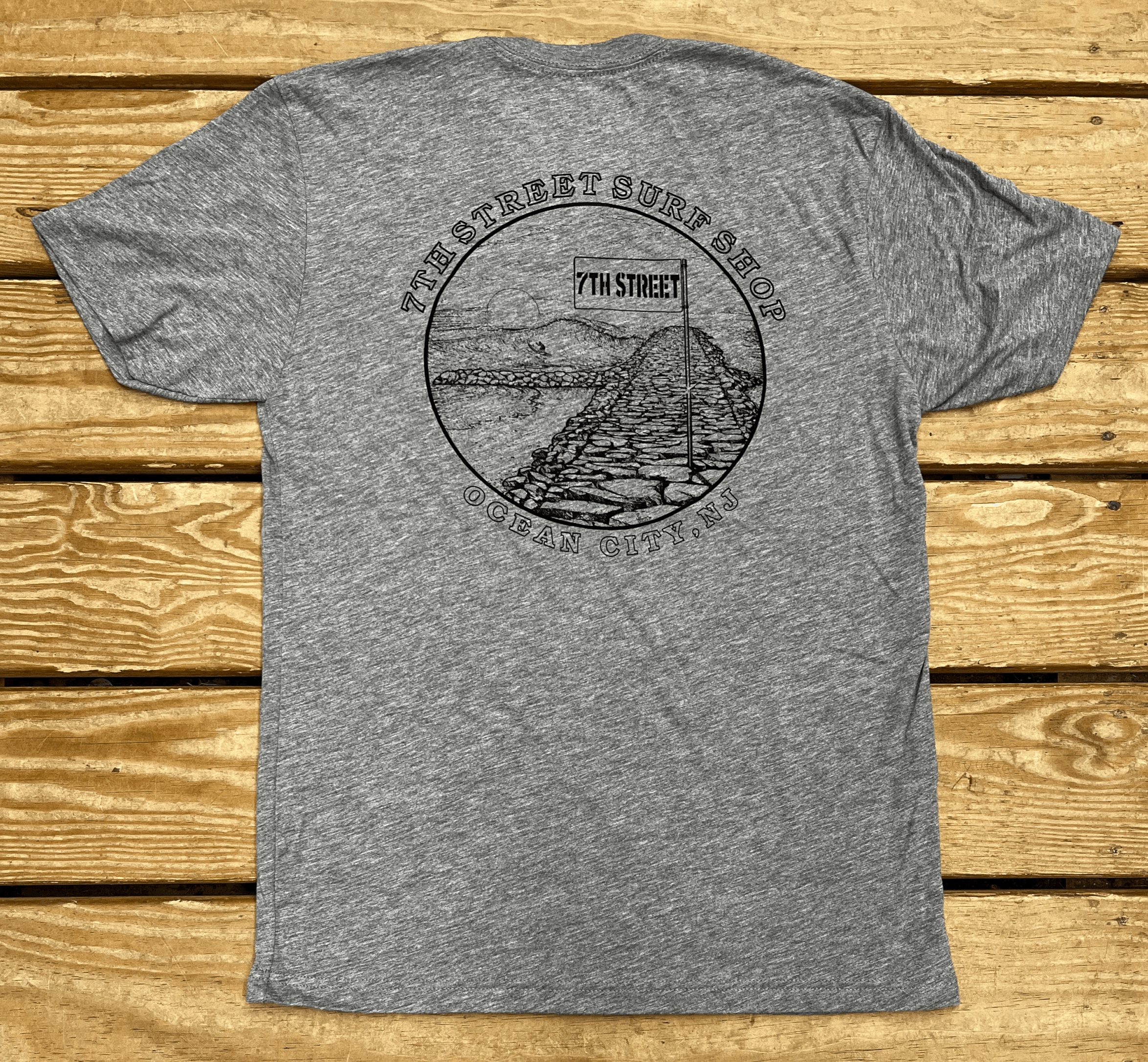 Mens Tee Old Jetty Heather Grey