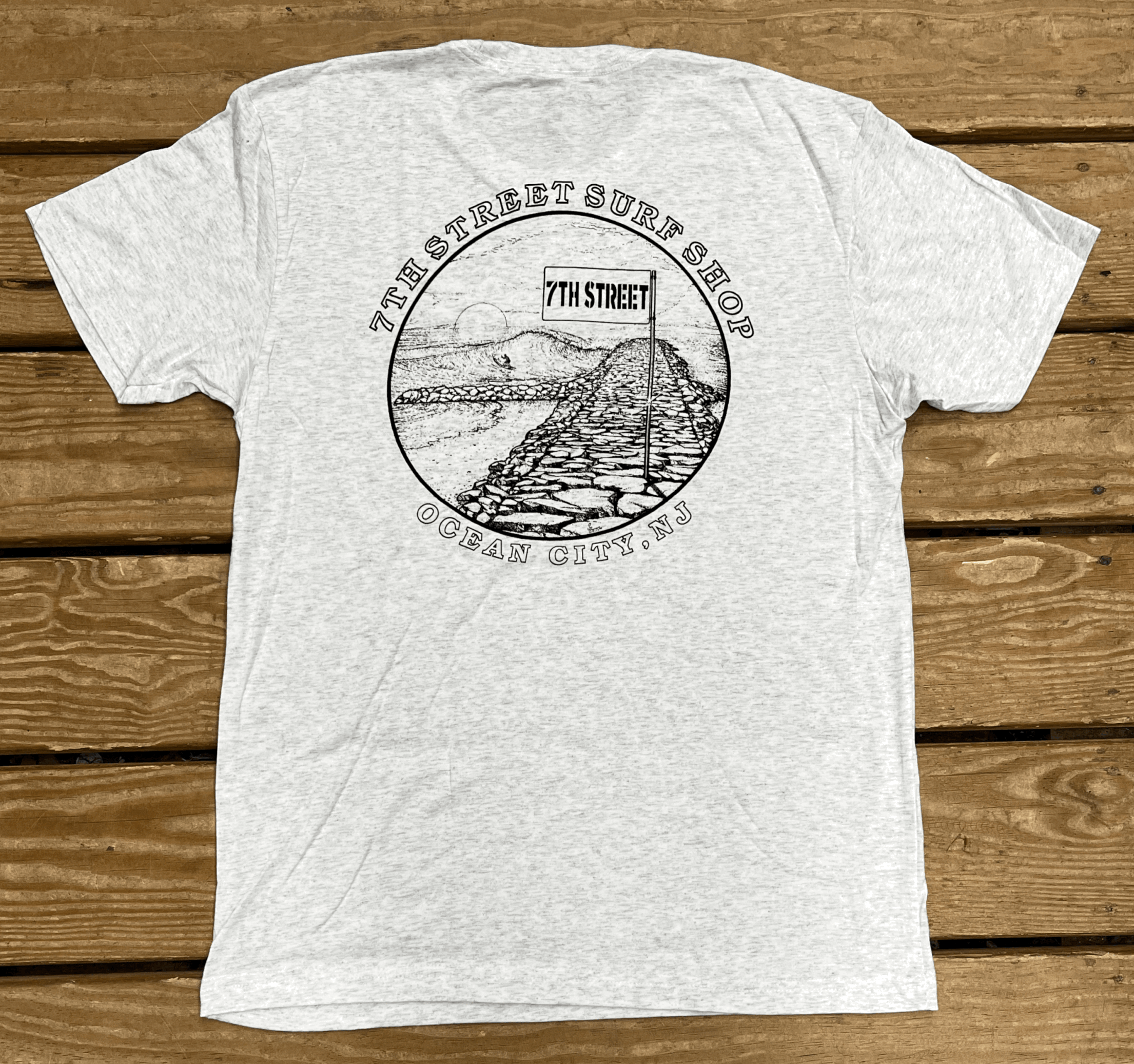 Mens Tee Old Jetty Ash Grey