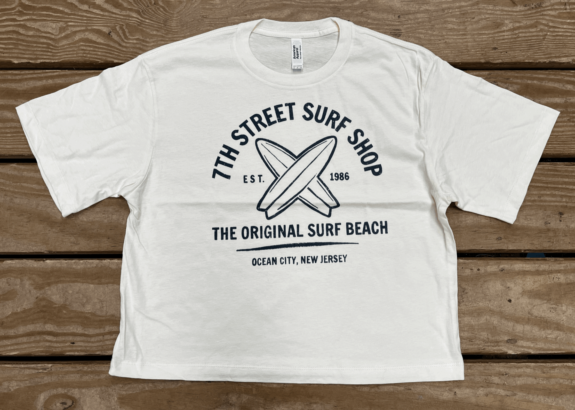 Womens Crop Tee OG Surf Beach Cream