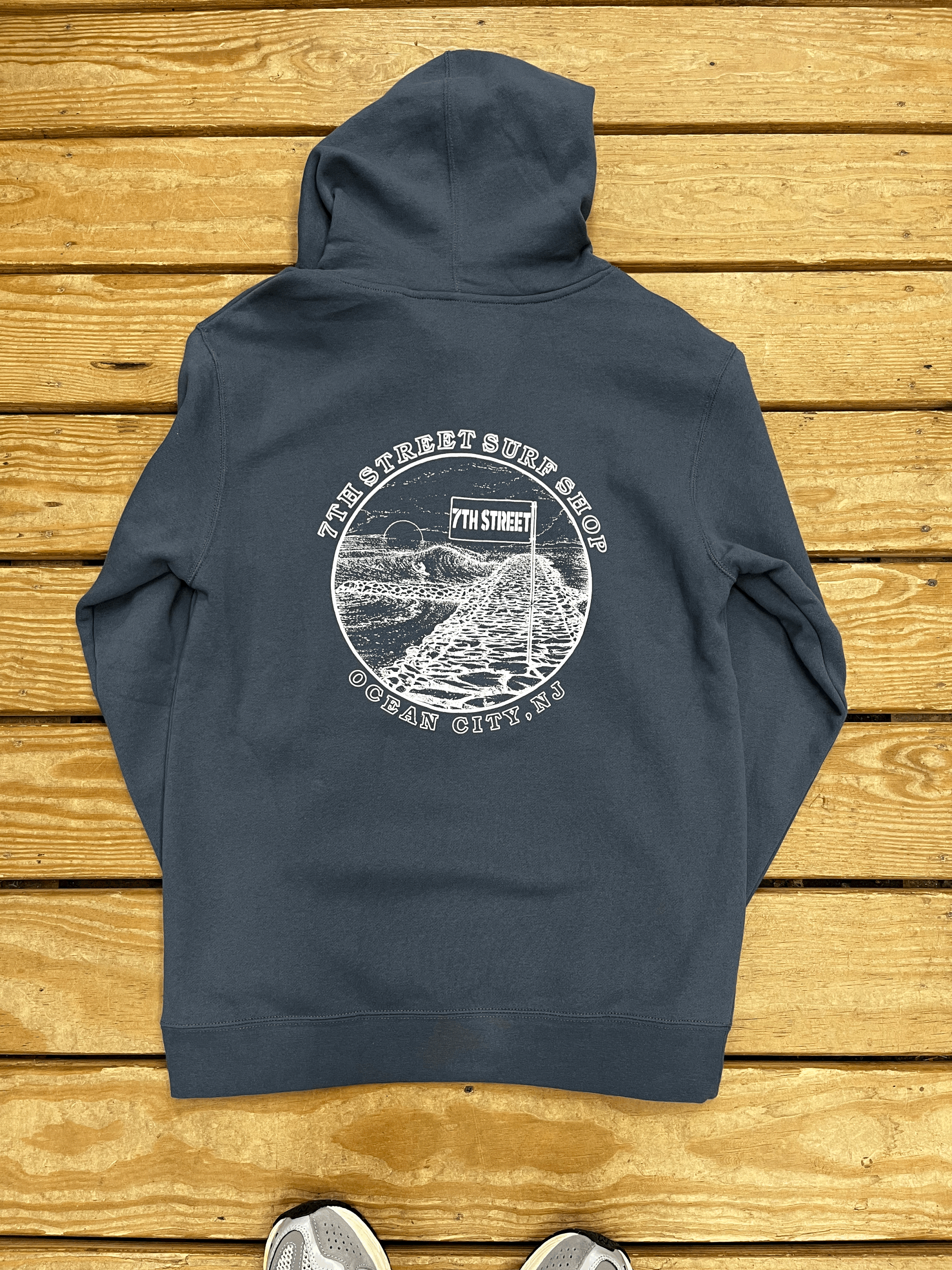 Mens Hoodie Old Jetty Denim Blue