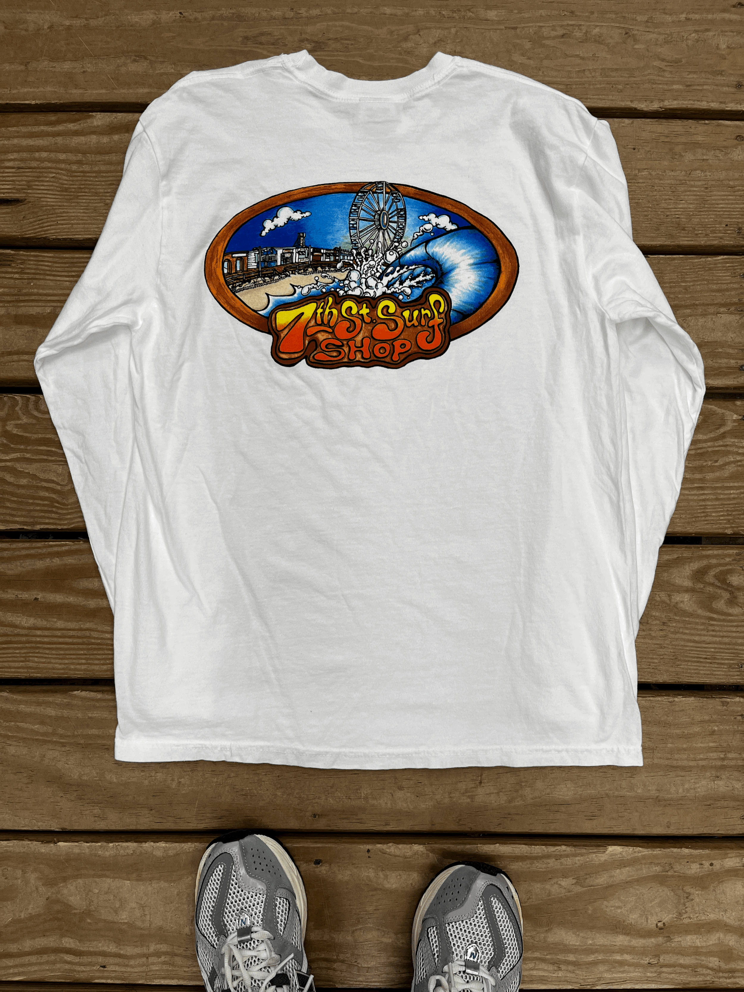 Mens L/S Tee Ferris Wheel White