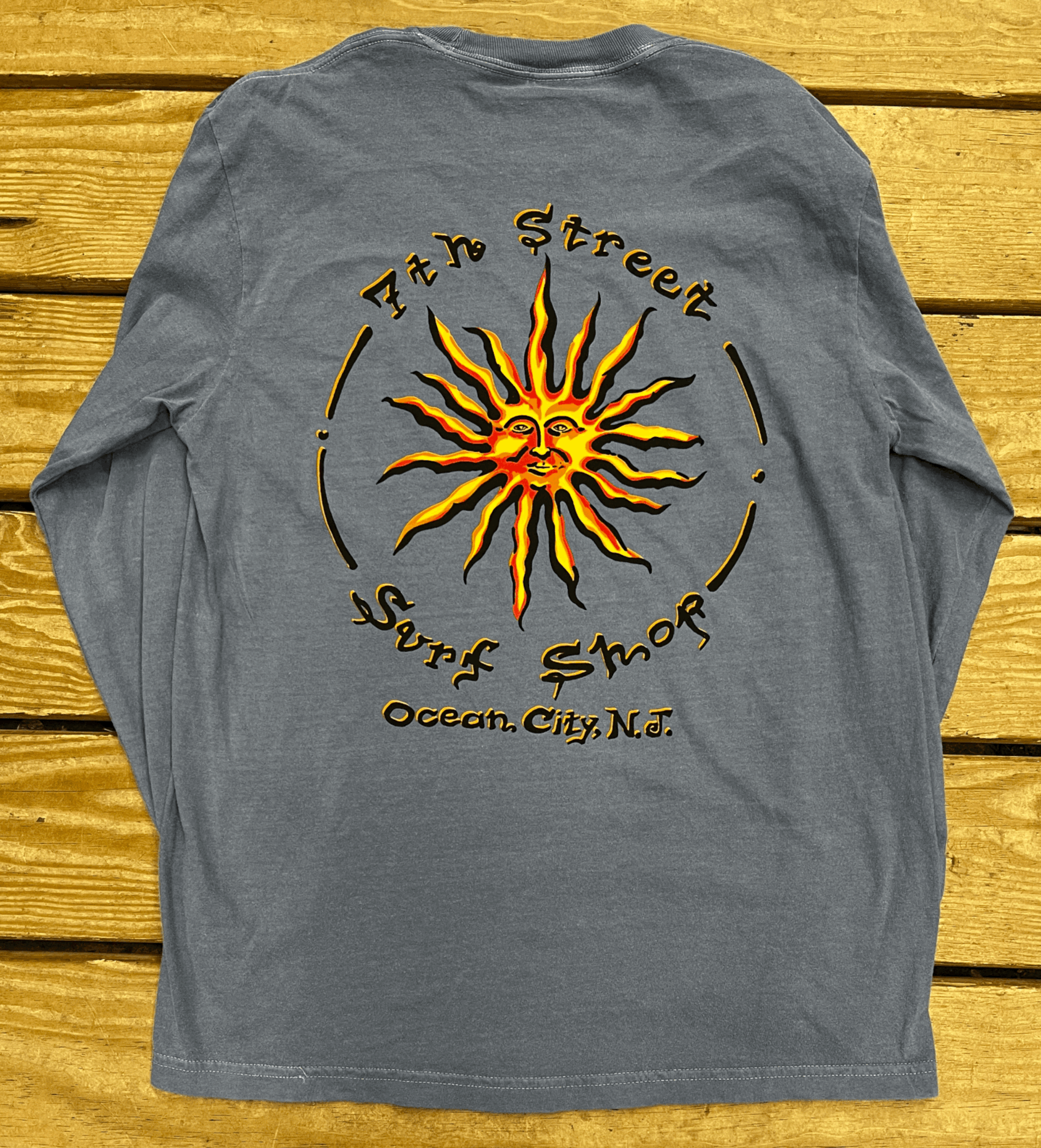 Mens L/S Tee Sun Denim Blue