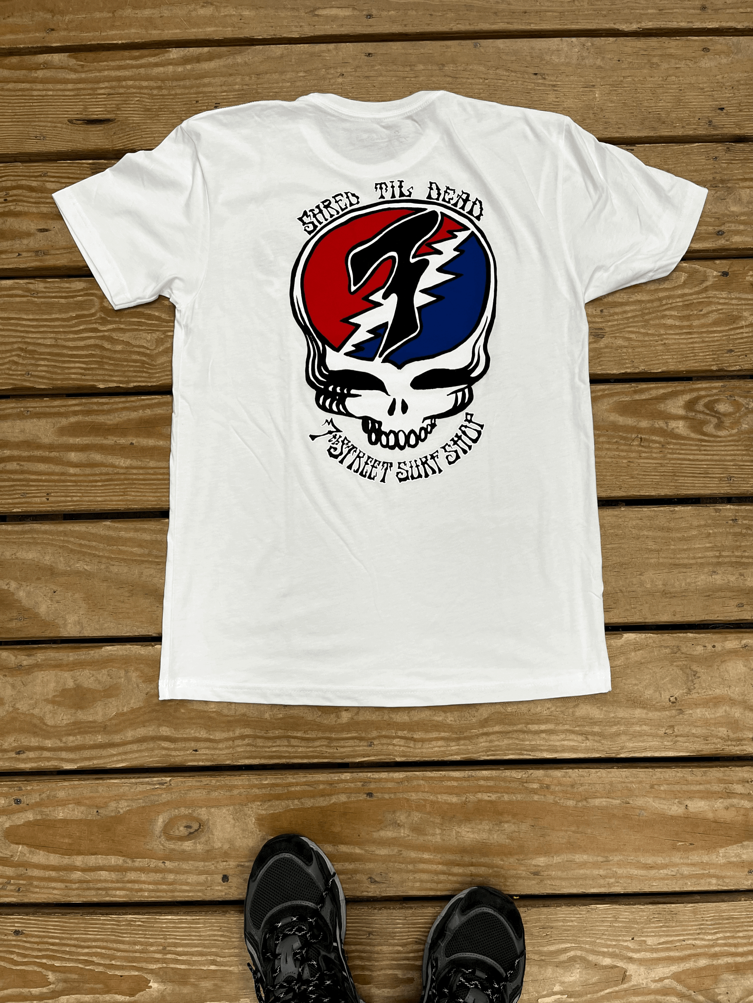 Mens Tee Shred Til Dead White