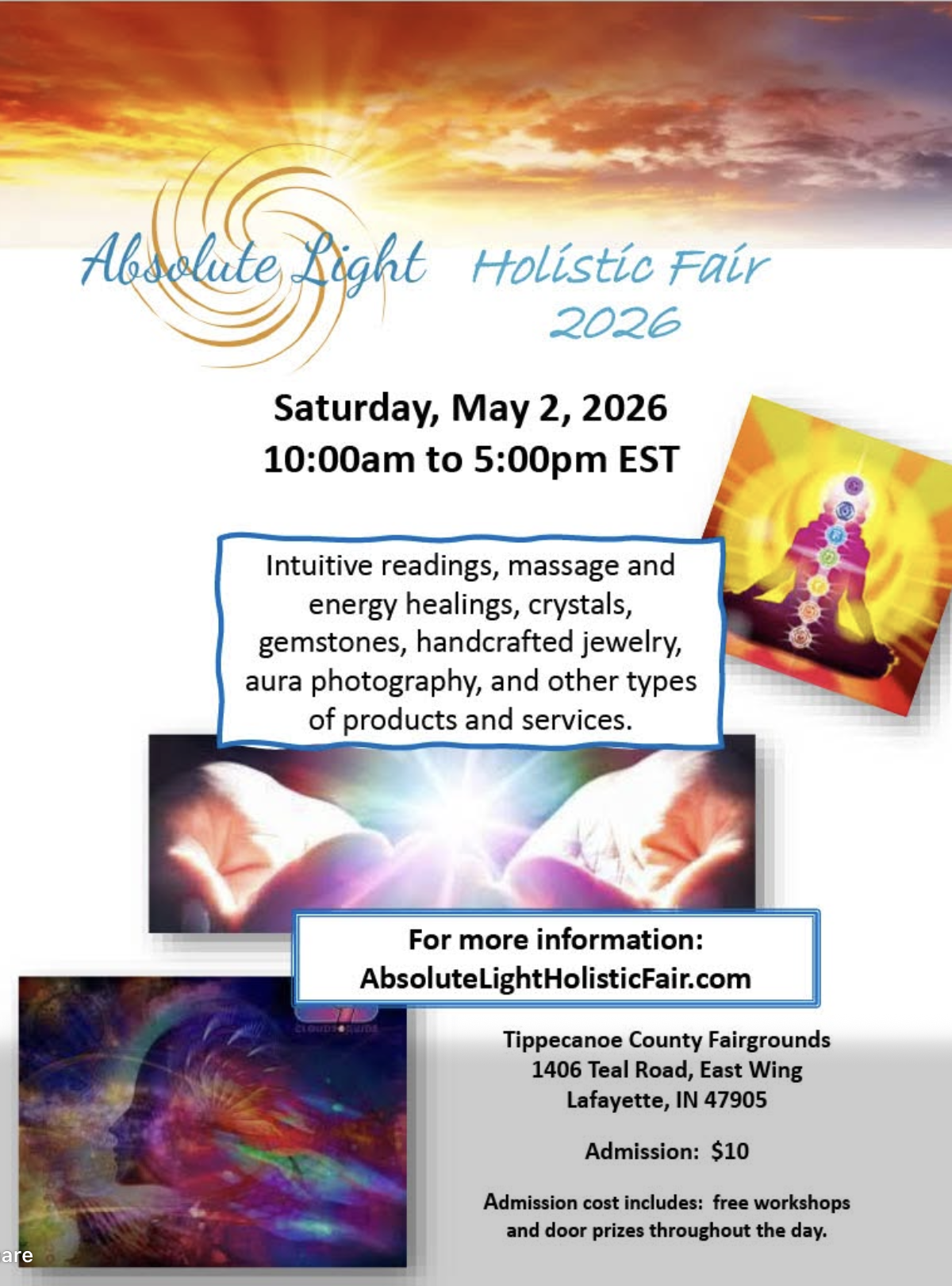 Absolute Light Holistic Fair ~ Tippecanoe County Fairgrounds ~ Lafayette IN 