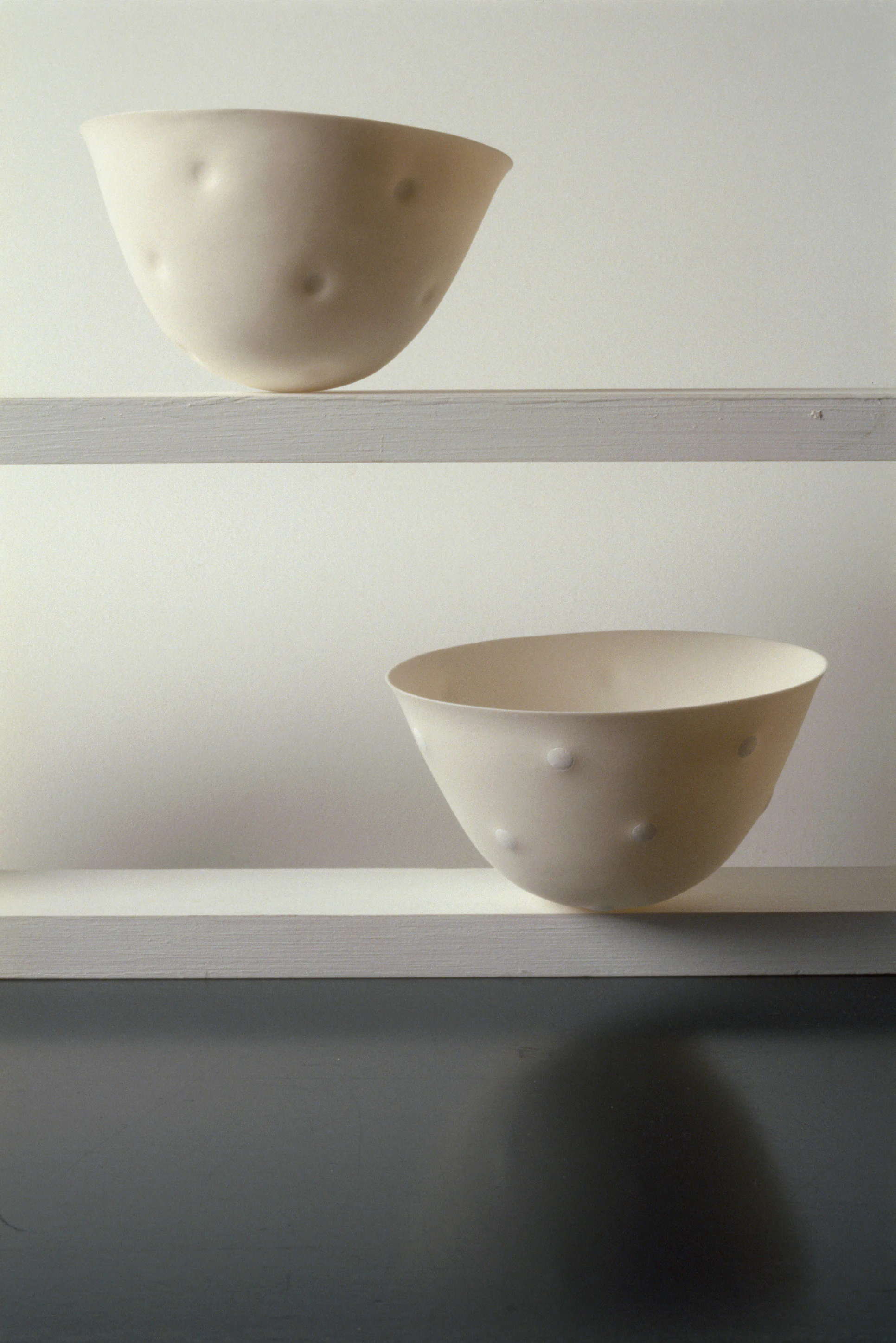 DOT SPUN PORCELAIN VESSELS SMALL BONE CHINA IN - OUT PHOTO: GRAHAM MURRELL