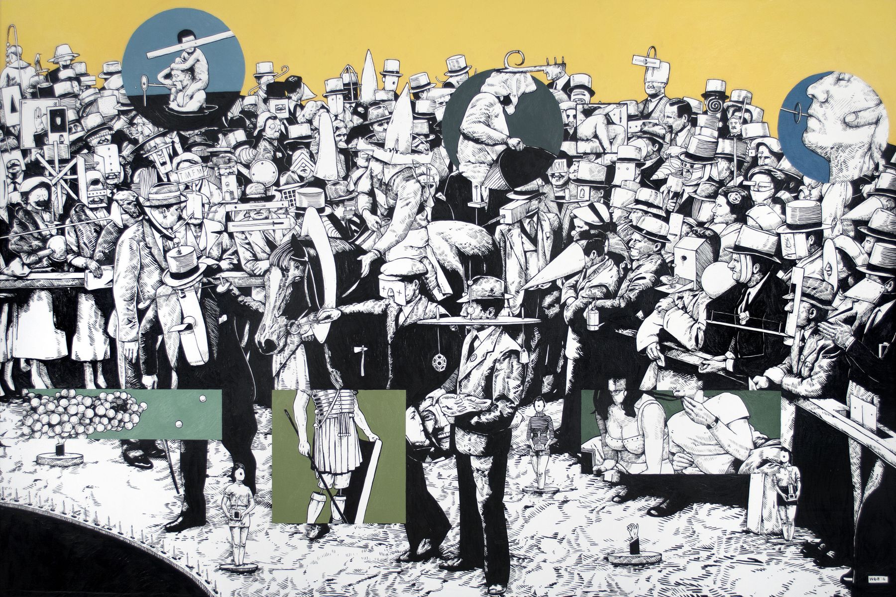 William Buchina Embracing the Victor 1 , 2016 Acrylic on canvas, 36 x 54 inches