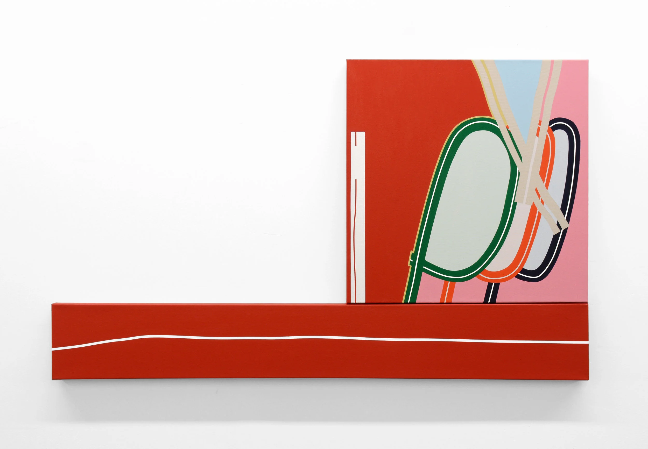 Eric Shaw Gaining Speed, 2015-2016 Acrylic on canvas, 25 x 25 inches, 8 x 54 inches