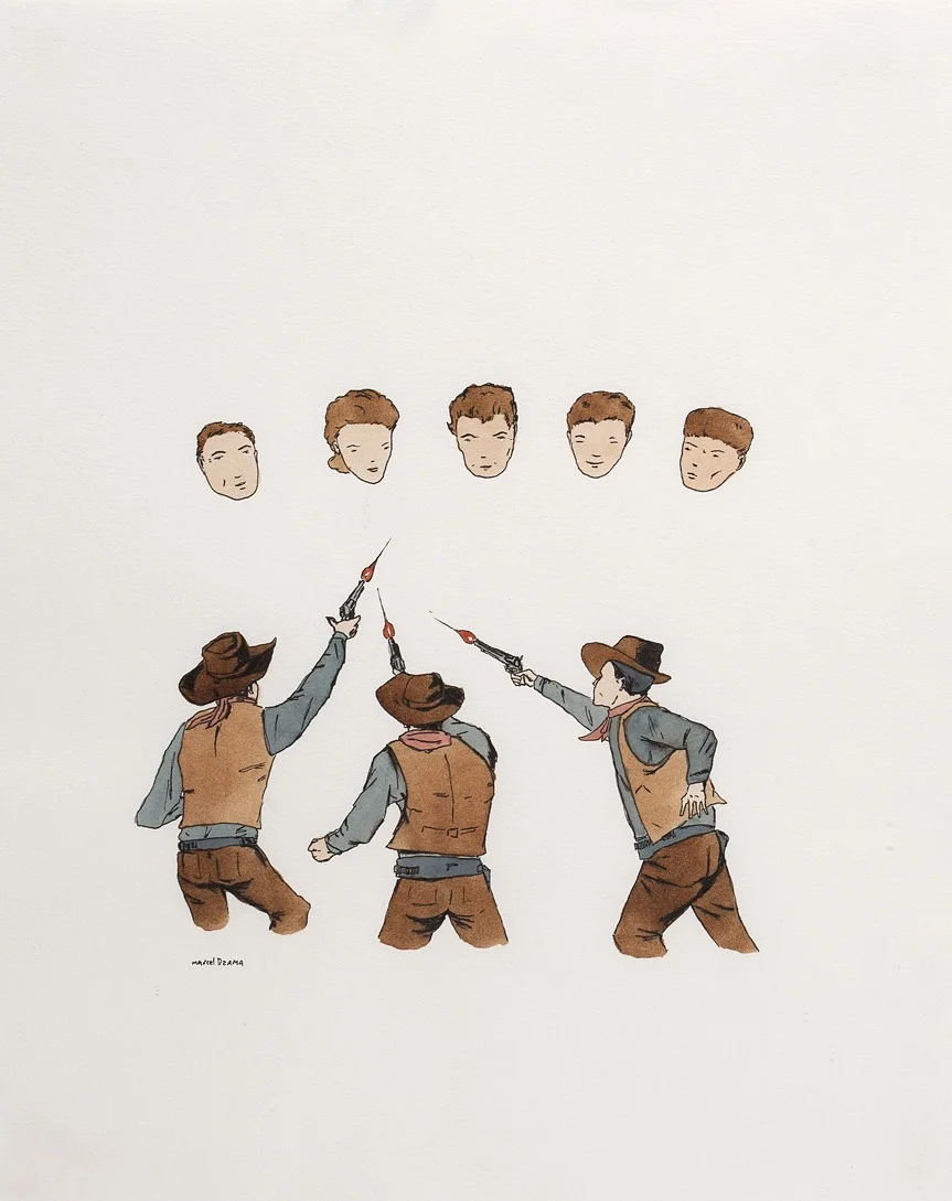 Marcel Dzama Untitled , 1998 Ink and watercolor on paper, 14 x 11 inches