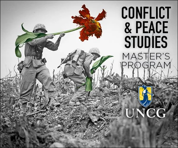 UNCG Conflict and Peace 2 Soldiers Ad 300x250 .jpg
