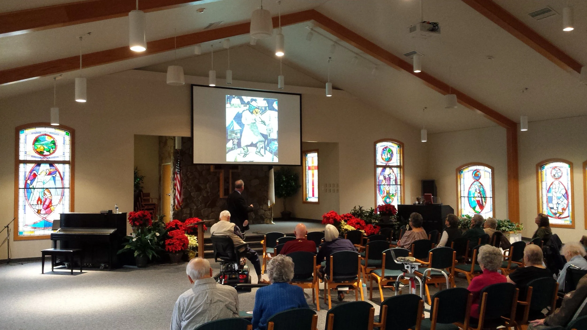 Many of the seminar participants were delighted to connect some of Chagall's imagery to the movie The Fiddler on the Roof .