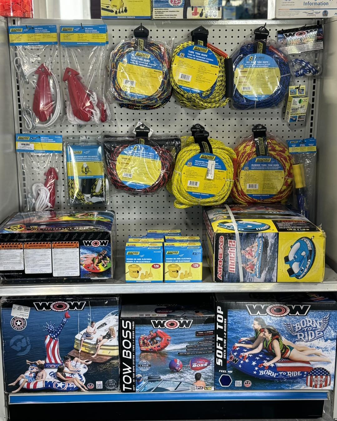 All inflatables, tow  ropes, and air pumps are now 20%off here at #tidelinemarine