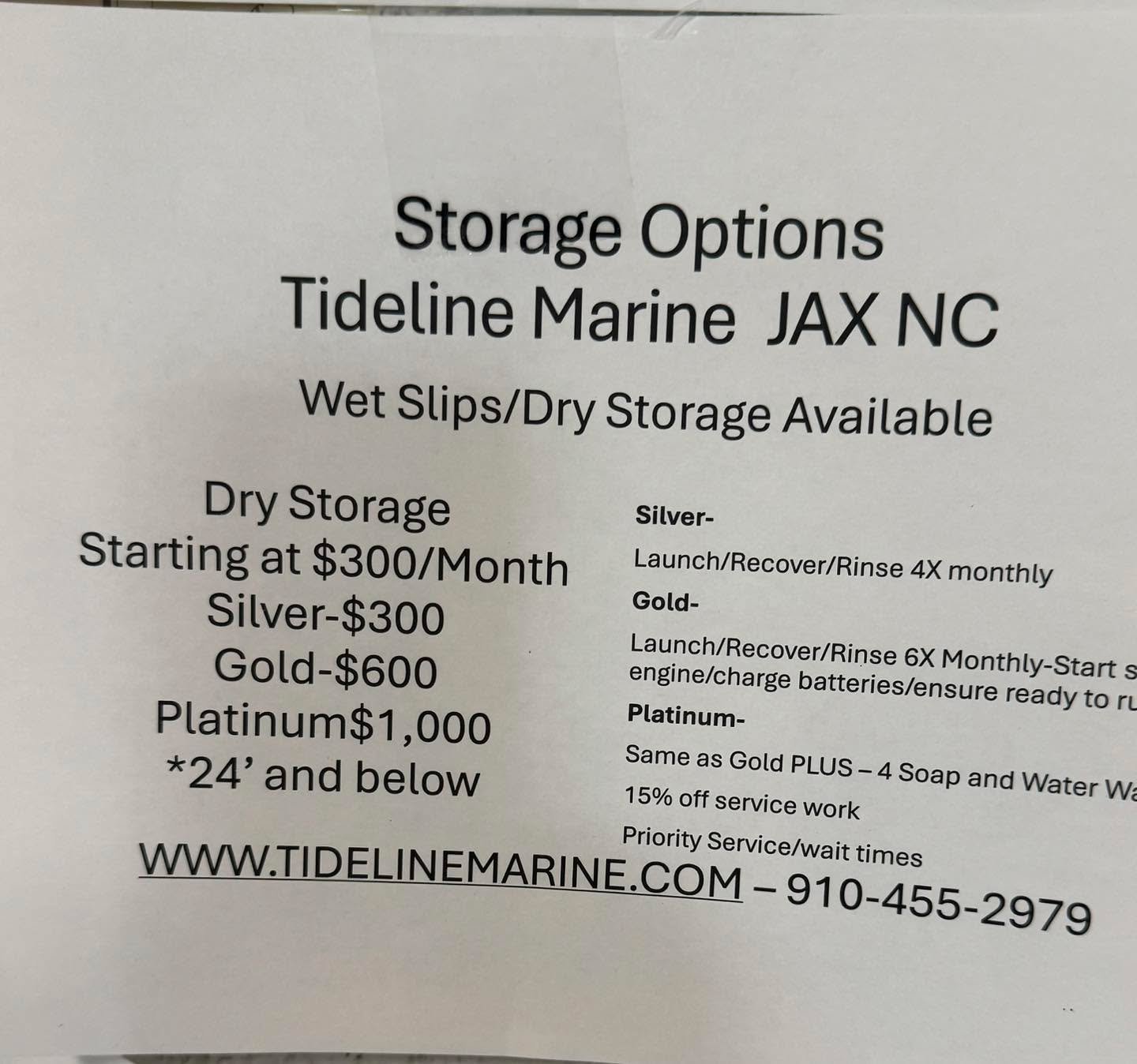 West slips are available here at #tidelinemarine call the shop for any questions you may have. 910-455-2979