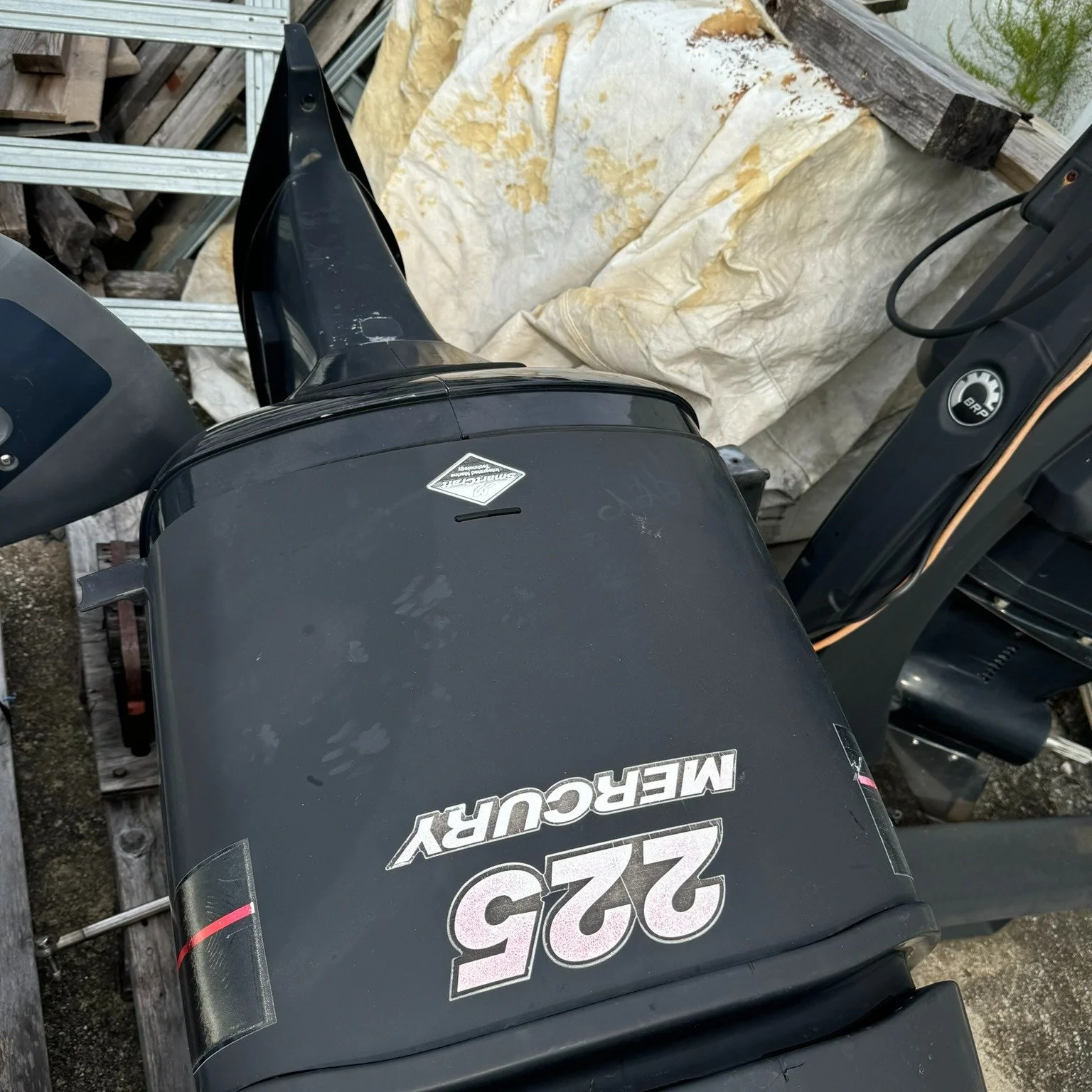 Pair of old Mercury engines, scrap unless you want to rebuild them.  Good for parts!
We have new motors, trailers, used boats and a ton of #bait and  #tackle at #tidelinemarine.  Mention keyword FALL for up to 25% #discount on tackle. 
#boat #parts #
