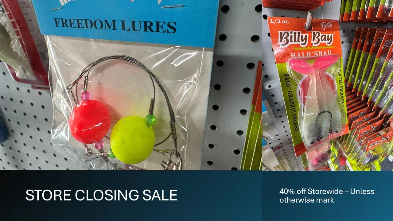 What are you looking for?
STORE CLOSEOUT
40% off STOREWIDE - Unless already marked
#tidelinemarine in #jacksonvillenc.  For all of your #boating, #fishing, #bait, and #tackle needs for #saltlife in #onslowcounty www.tidelinemarine.com
STOP BY BETWEEN