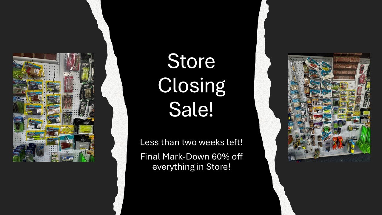 STORE CLOSING SALE  at #tidelinemarine
60% off all In Stock Items!
Less than 2 weeks left! stop by and see what we have left!
www.tidelinemarine.com