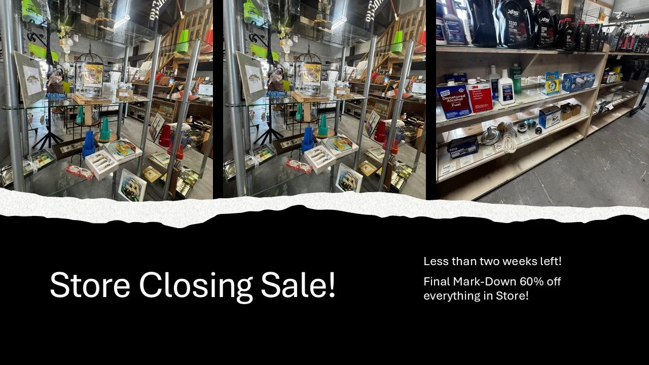 STORE CLOSING SALE  at #tidelinemarine
60% off all In Stock Items!
Less than 2 weeks left! stop by and see what we have left!
www.tidelinemarine.com