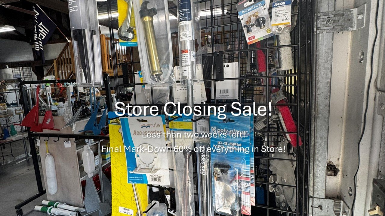 STORE CLOSING SALE  at #tidelinemarine
60% off all In Stock Items!
Less than 2 weeks left! stop by and see what we have left!
www.tidelinemarine.com