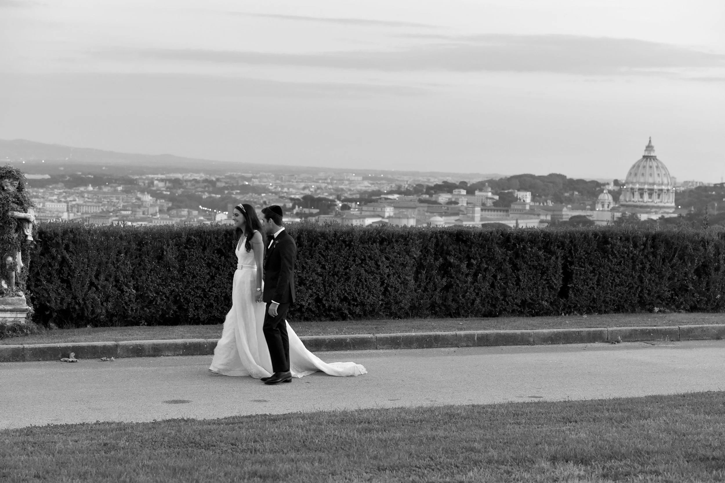 Wedding day stroll