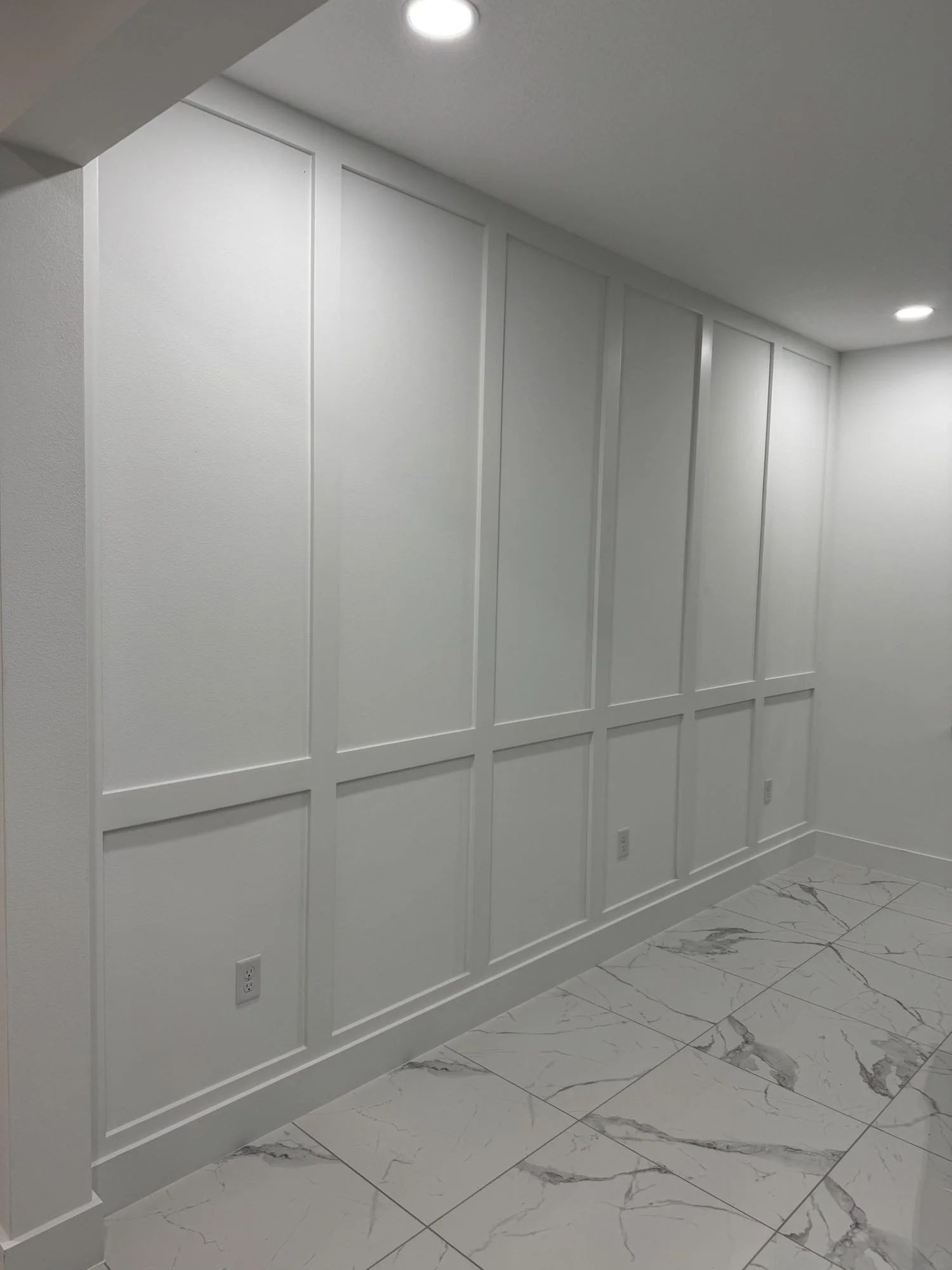Board and batten and picture-frame accent walls