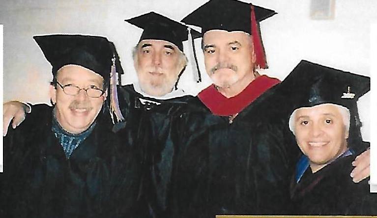 Len with Ai professiors: the late great Larry Miller, Jerry Goodwin and Mary Cardaras