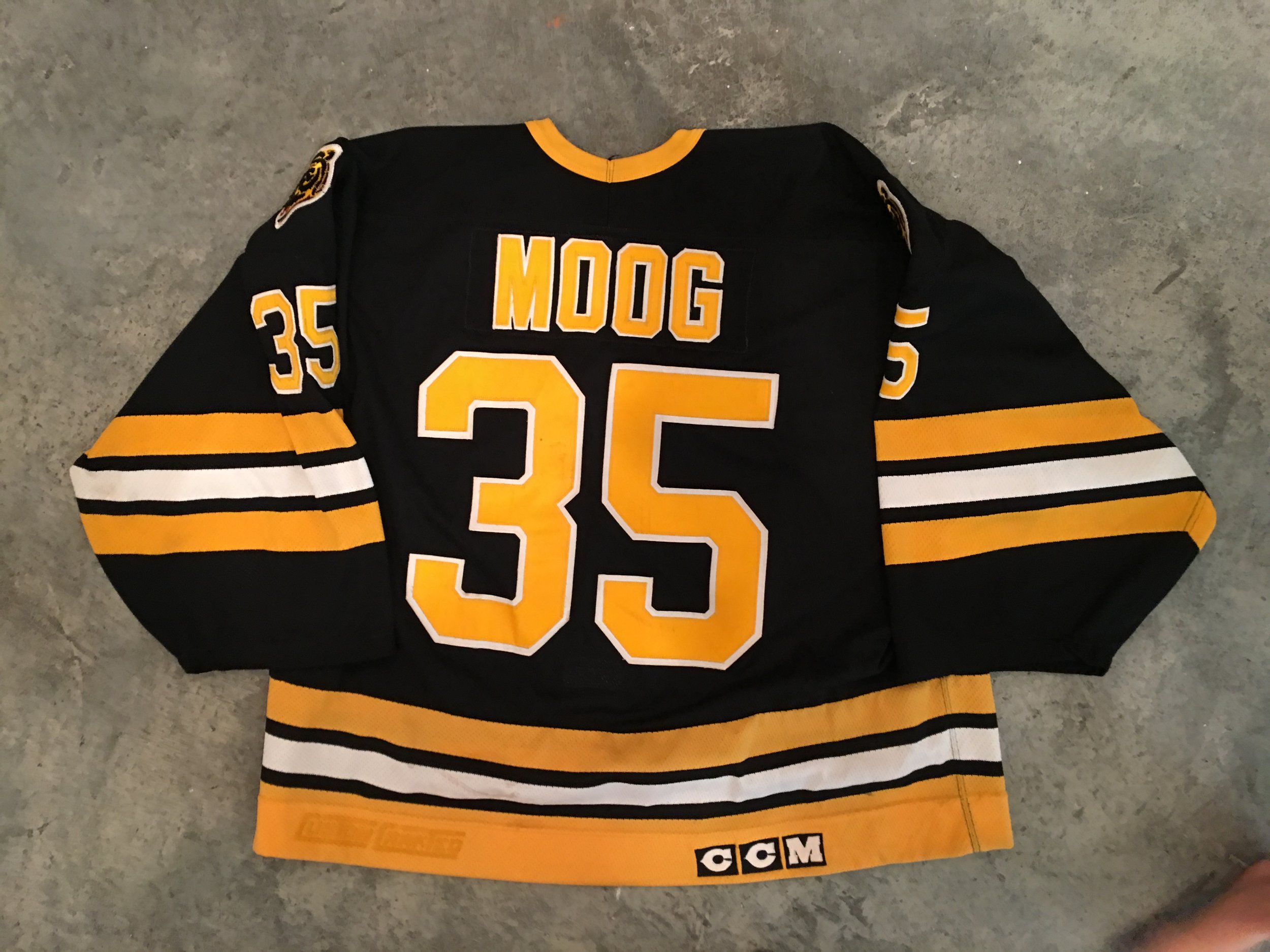Andy Moog TBTC Bruins — Game Worn Goalie Jerseys