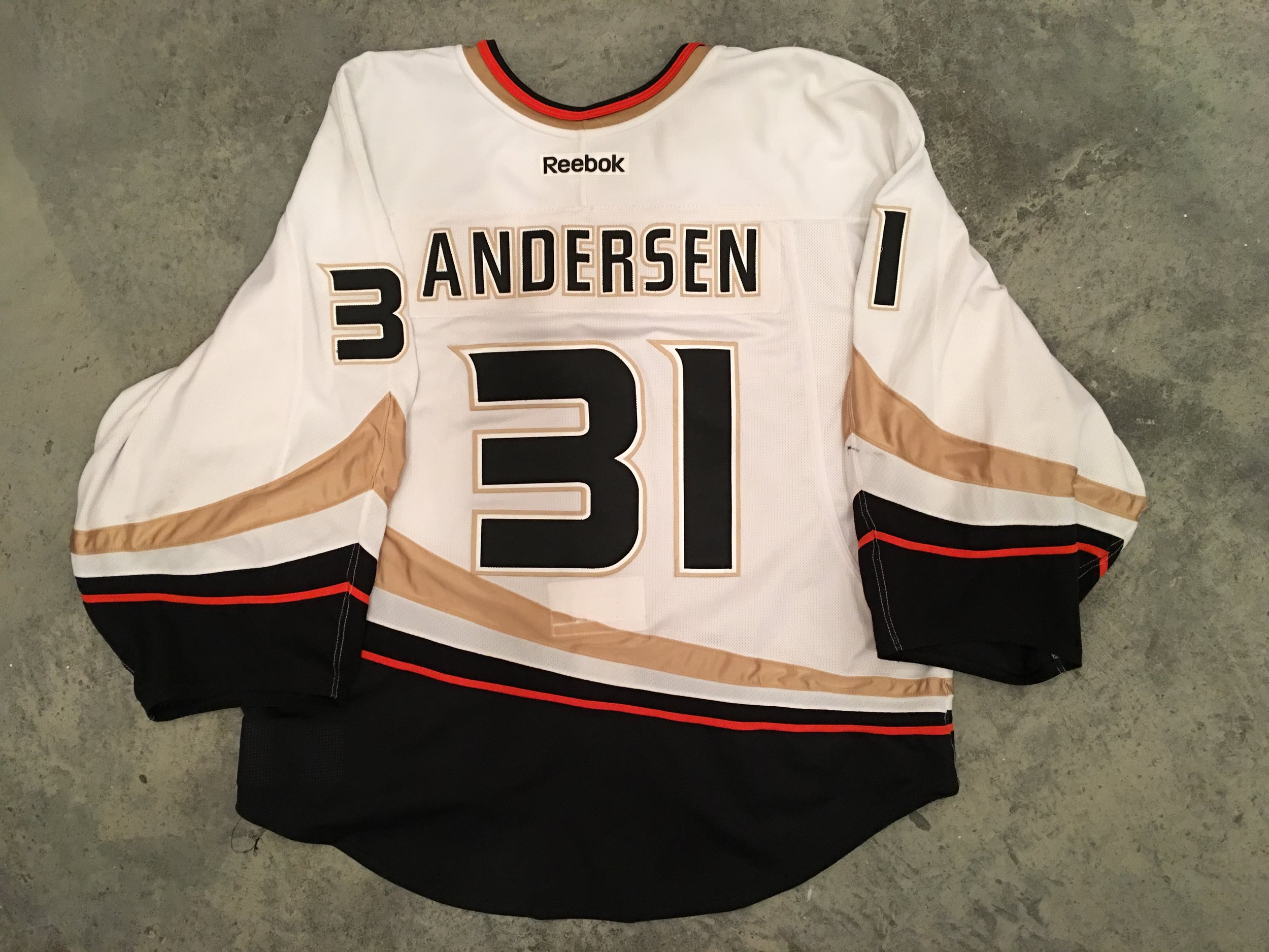 Anaheim Ducks Reebok Black Edge 2.0 Home Jersey Size 58 20th Anniversary  Patch