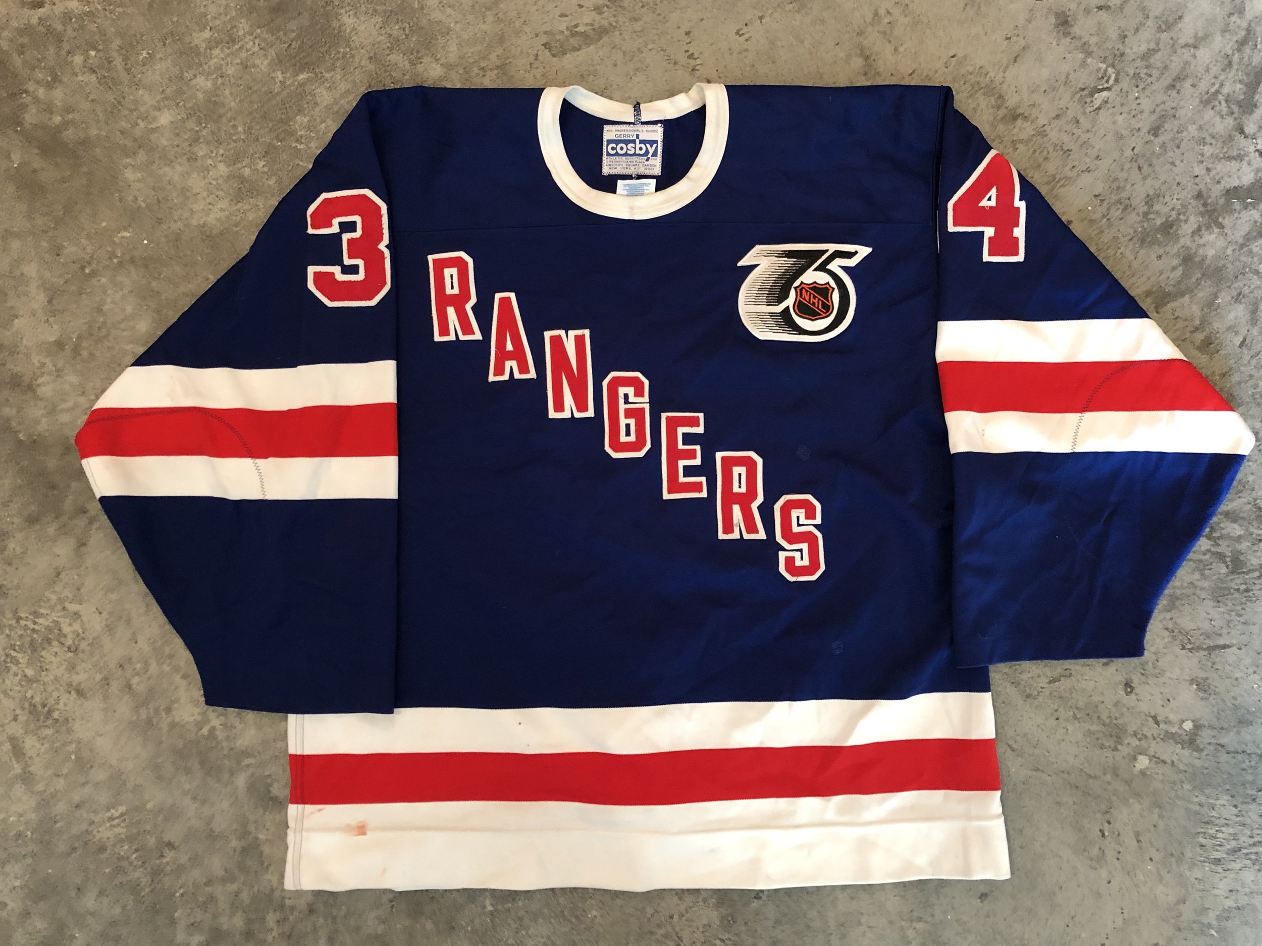new york rangers game worn jerseys